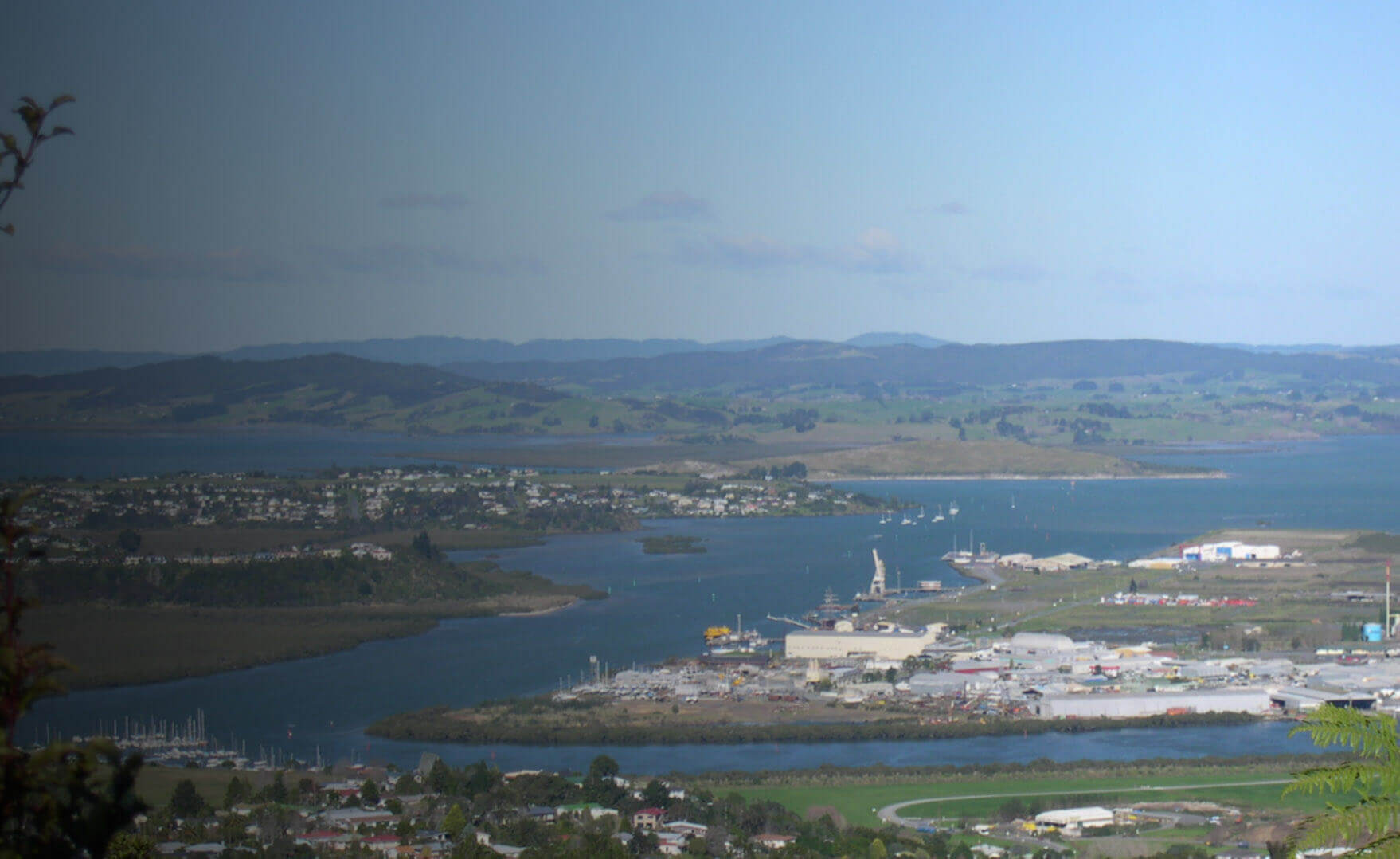 news shadow - A view of Whangarei as seen from a neraby hill