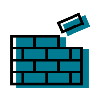 Building blocks teal shadow