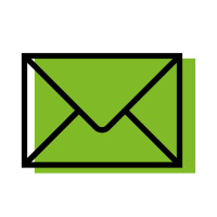Closed envelope green shadow