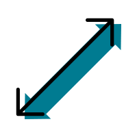 Expand arrow teal shadow