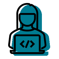Female coding teal shadow