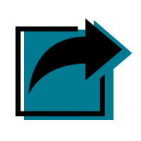 Share icon teal shadow