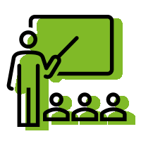 Teacher and students shadow