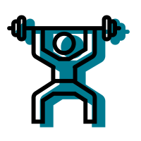 Weight lifter teal shadow