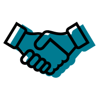 handshake teal shadow