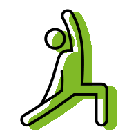 stretching person green shadow